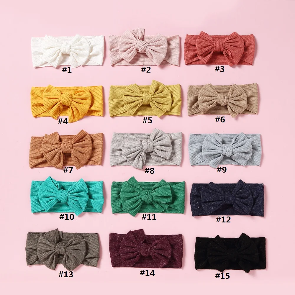 Newborn Baby Headband For Baby Girls Knitted Bow Hairband  Lovely Elastic Bowknot Turban For Girls Kids Toddler Hair Accessories