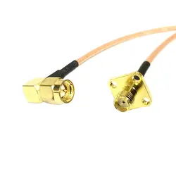 New SMA Male Right Angle Switch SMA Female Panel Mount  Pigtail Cable RG316 Wholesale Fast Ship 15CM/30CM/50CM/100CM Adapter