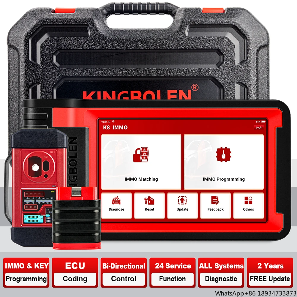 Kingbolen K8 IMMO Key Programming Automotive ECU Coding Diagnostic Tool for All Cars OBD2 EOBD 24 Resets