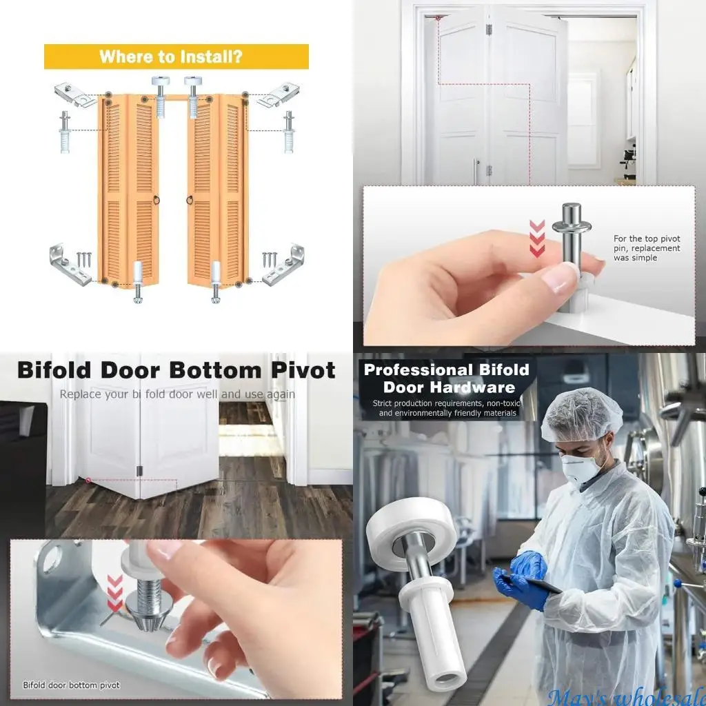 

2Set Bi-Fold Closet Door Hardware Repair Kits Stainless Steel Barn Door Hardware 448A