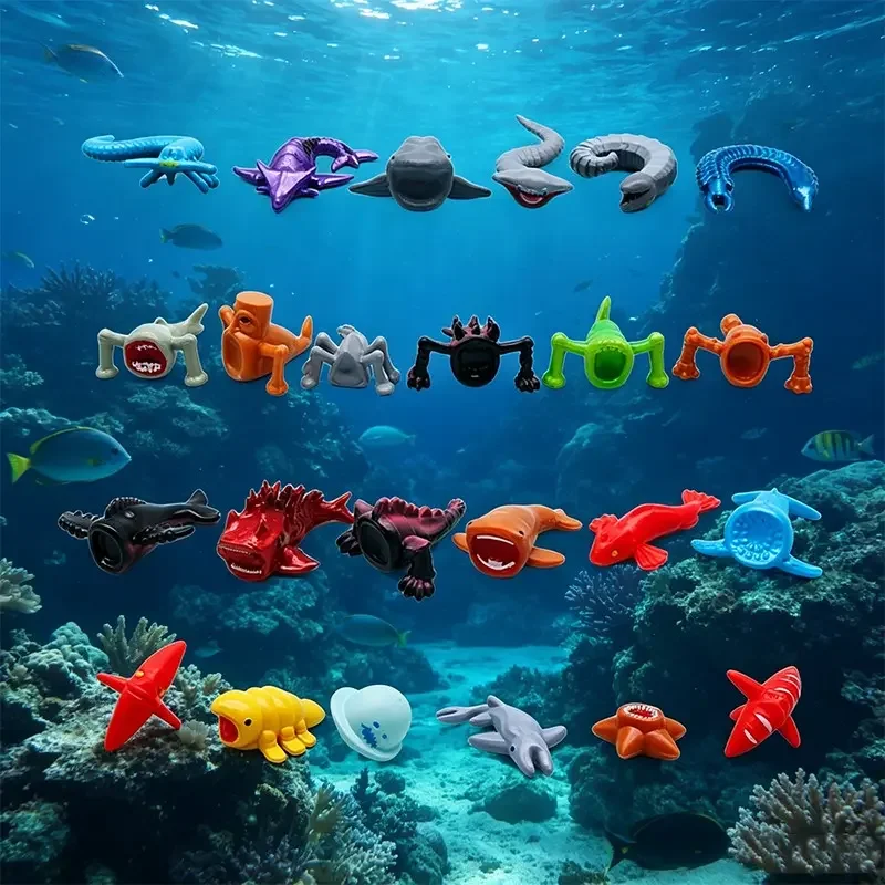 Mini Deep Sea Monster 24 Models, Ocean Monsters Collectible PVC Figure, Underwater Creature Action Figures, Decorative Model Toys, Collectible Figurines, Figures Set