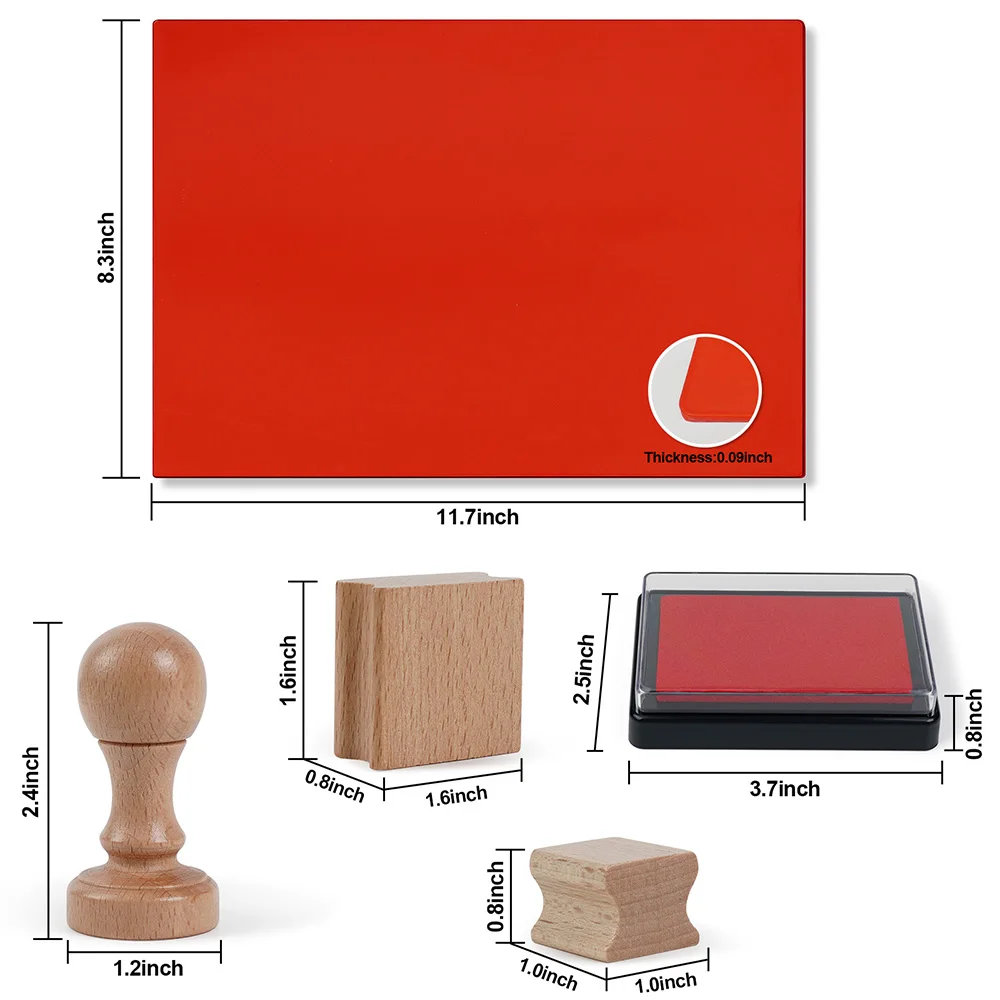 COOLOOK Laser Marking Machine A4 Rubber Stamp Sheet for Co2 Laser Cutter and Laser Engraving Machine with A4 Size 2.3mm Red Grey