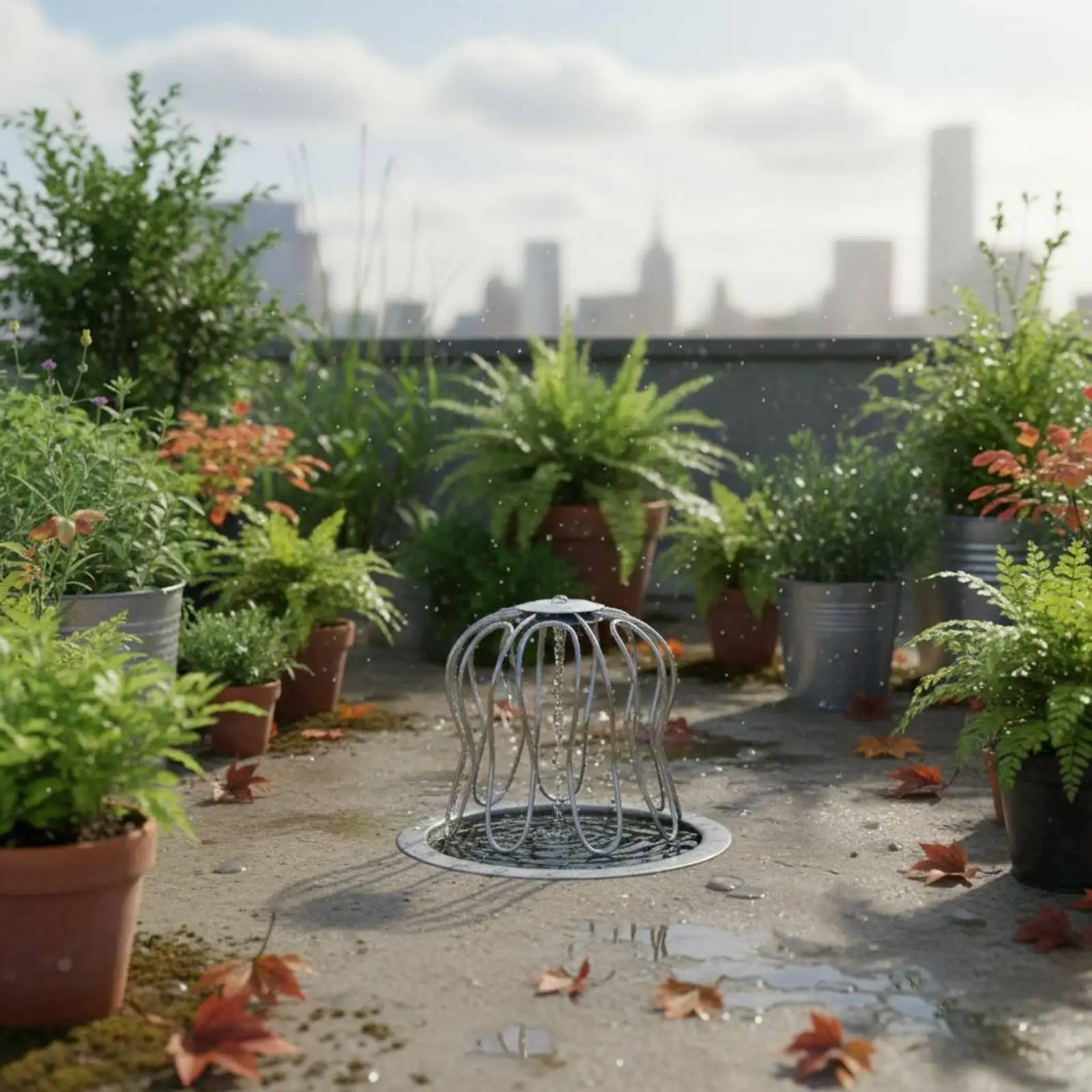 Flexible Strainer Leak-Resistant Rooftop Drain Cover Easy to Clean Anti-Clogging Downspout Cap for Outdoor, Terrace
