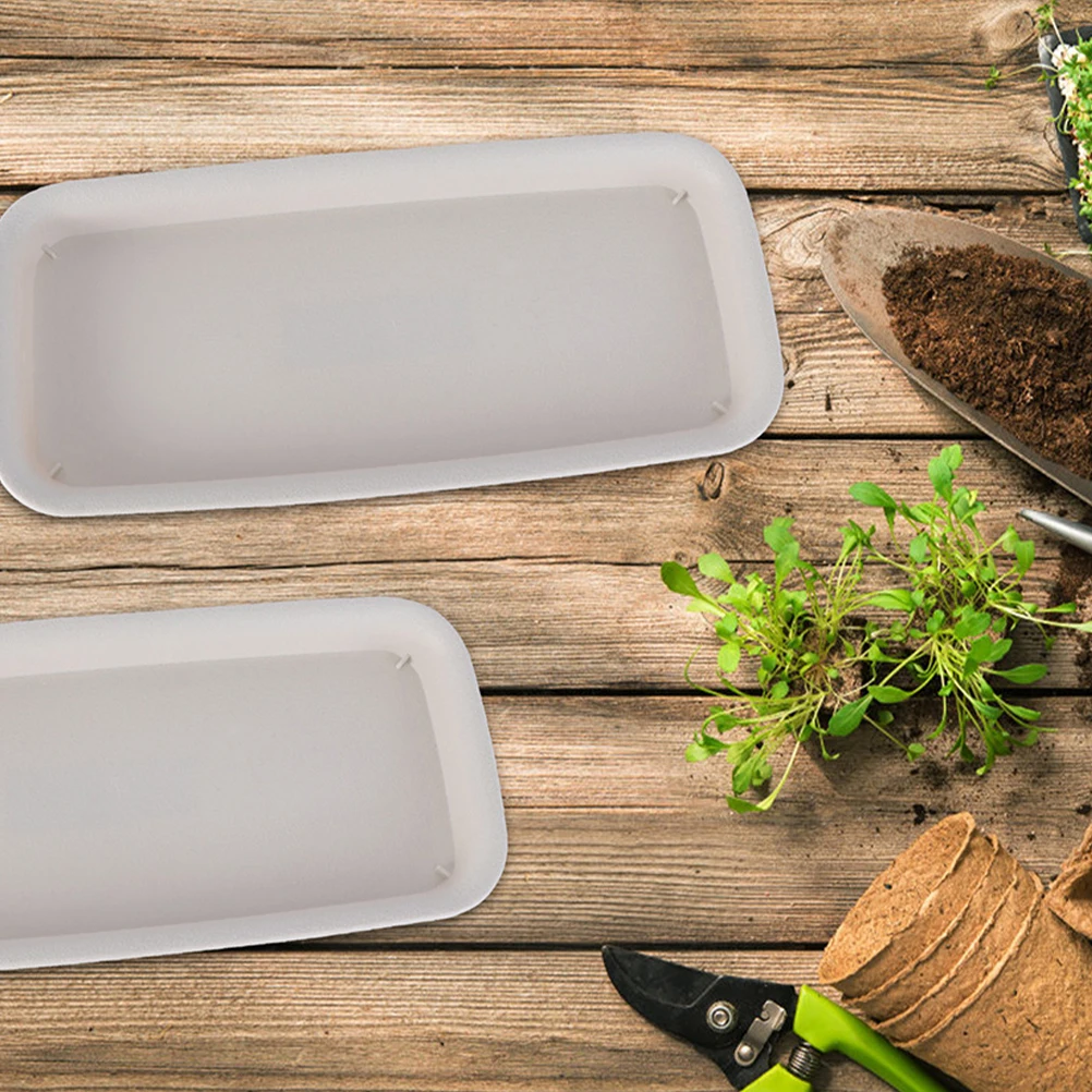 

8 Pcs Plant Pots Indoor Waterproof Tray Drip Trays for Planters Rectangle Large Saucer White Rectangular Plate Plastic