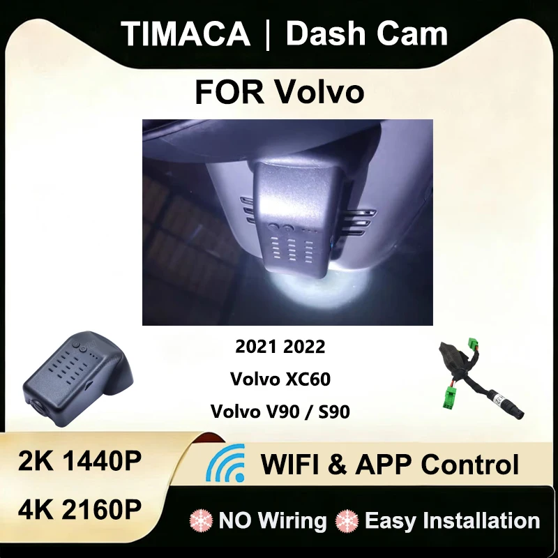For Volvo XC60 2021 2022 For Volvo V90 2021 2022 For volvo S90 2021 2022 Dash Cam Car DVR 2K4K Wifi Plug and Play Video Recorder
