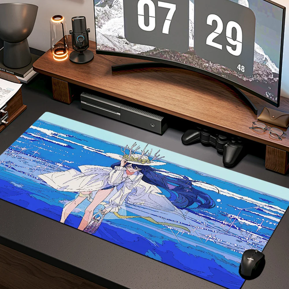 Jiaocha Illustration Anime Girl Mousepad Desk Mat Laptop Pad Carpet  Xxl Mousepad Company Notebook Gaming Accessories Table mat