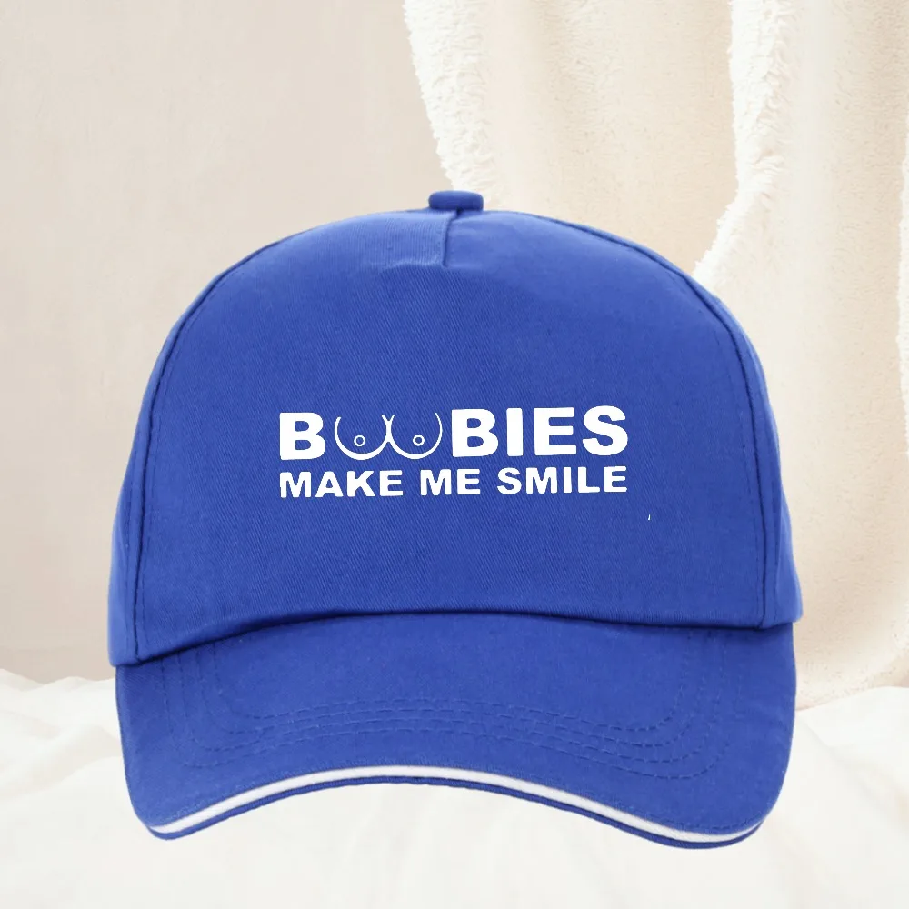 BOOBIES Make Me Smile Baseball Cap Adjustable Snapback Hat Unisex Outdoor Workouts Hats Cap 2