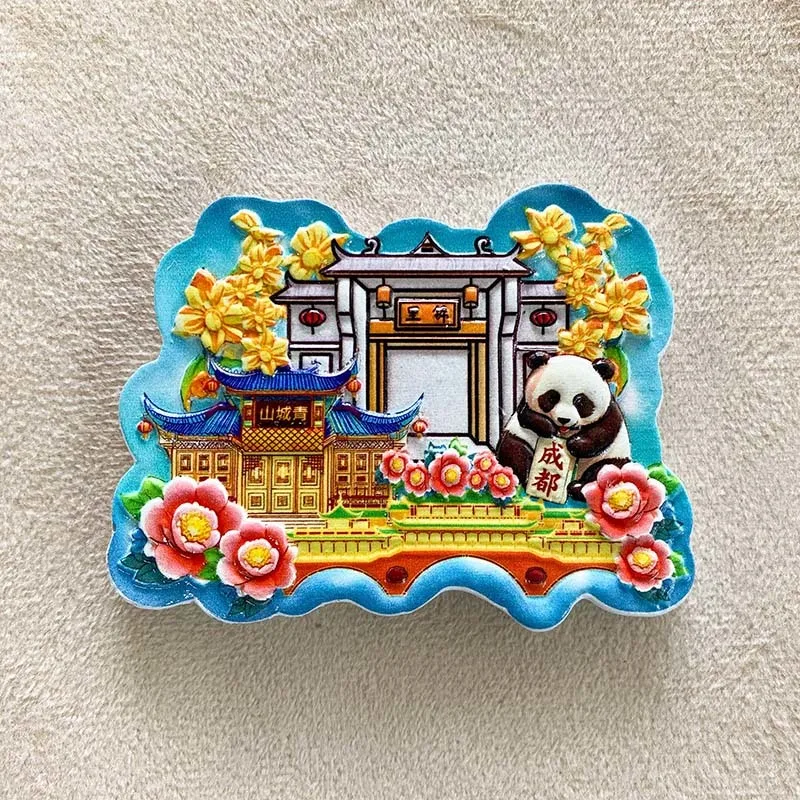 

Sichuan Chengdu Panda Base 3D Panda Huahua Fridge Magnet Travel Souvenir Home Decoration