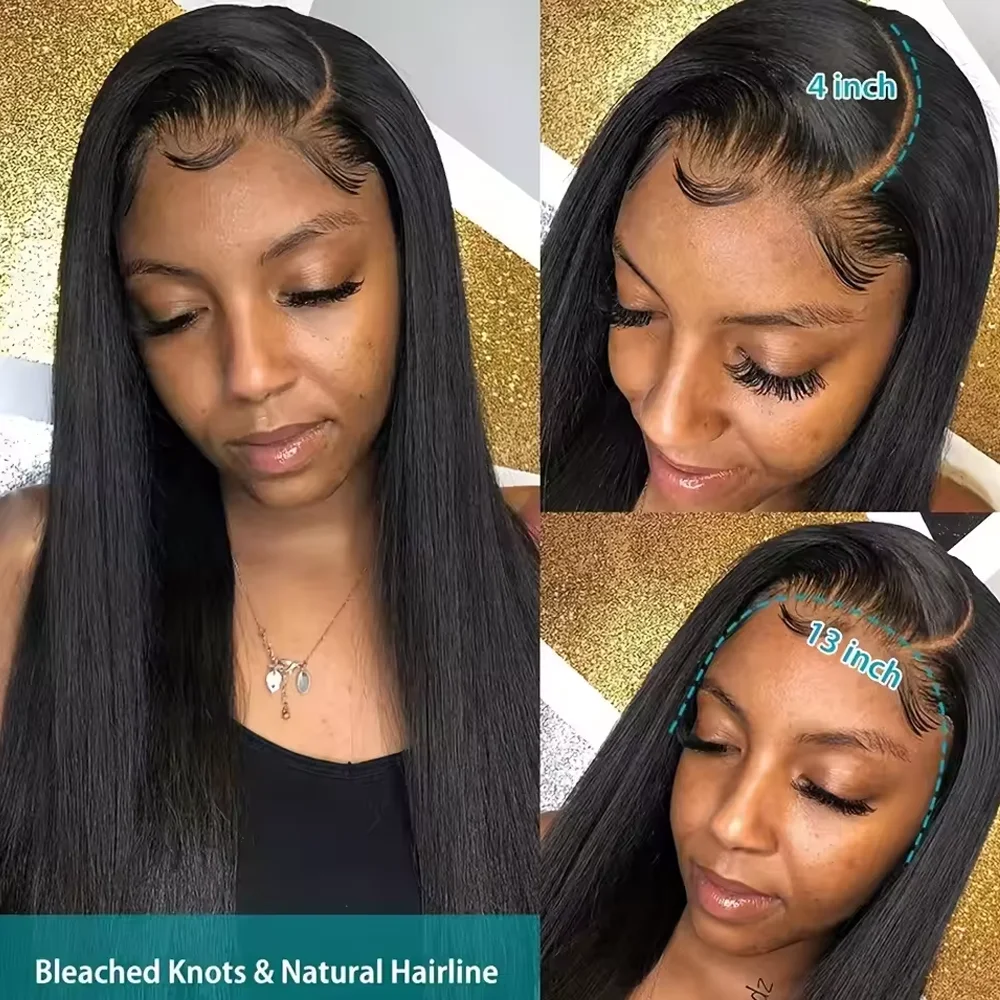 مستقيم 20 42 بوصة قبل قطعها قبل قطع الدانتيل غلويليس الباروكات شعر الإنسان 13X6 HD الدانتيل الباروكة الأمامية 250% شعر طبيعي مفرود الباروكات #5