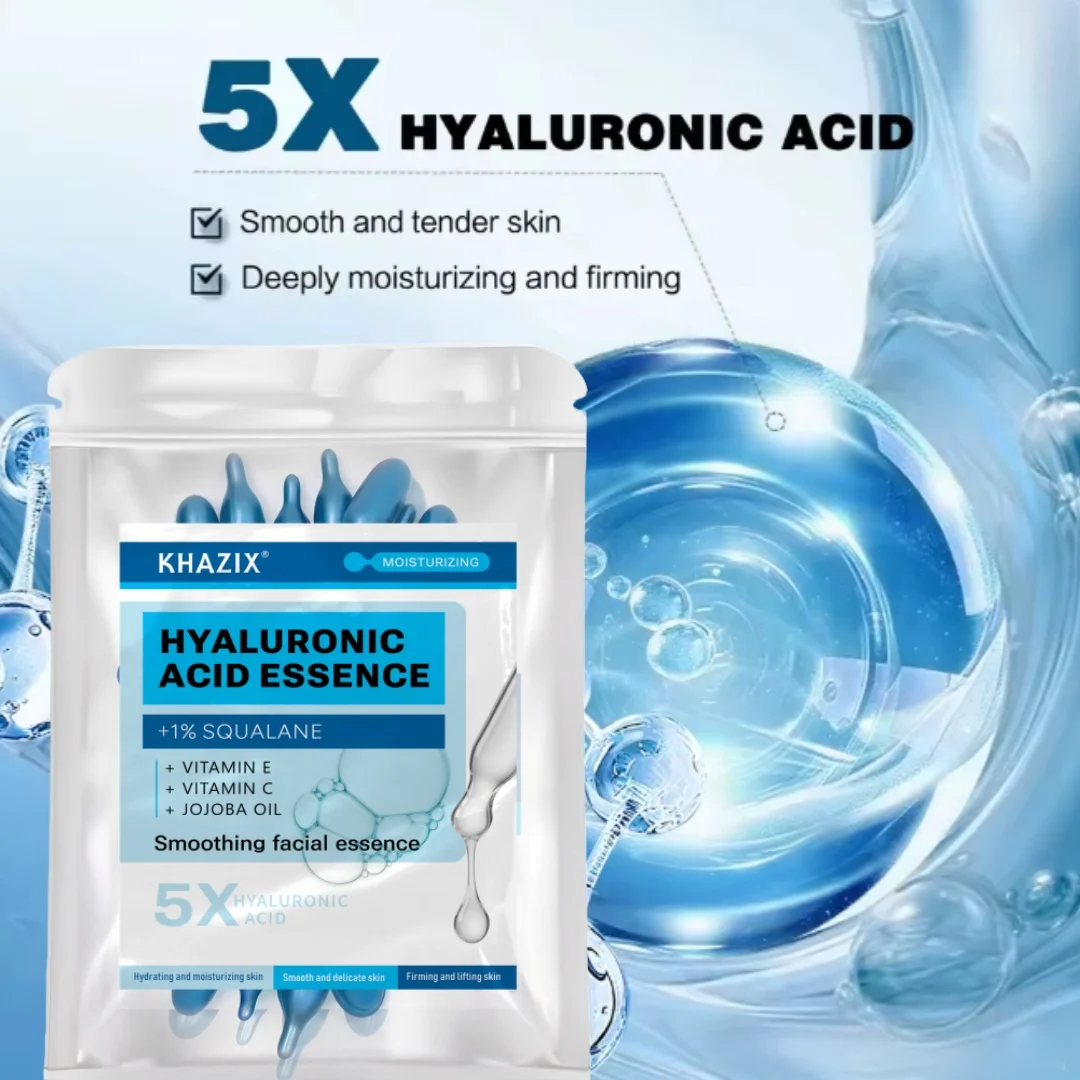 KHAZIX 5X Hyaluronic Acid Serum Deep Hydration with Squalane Vitamin C Vitamin E for Smooth Soft Looking Skin