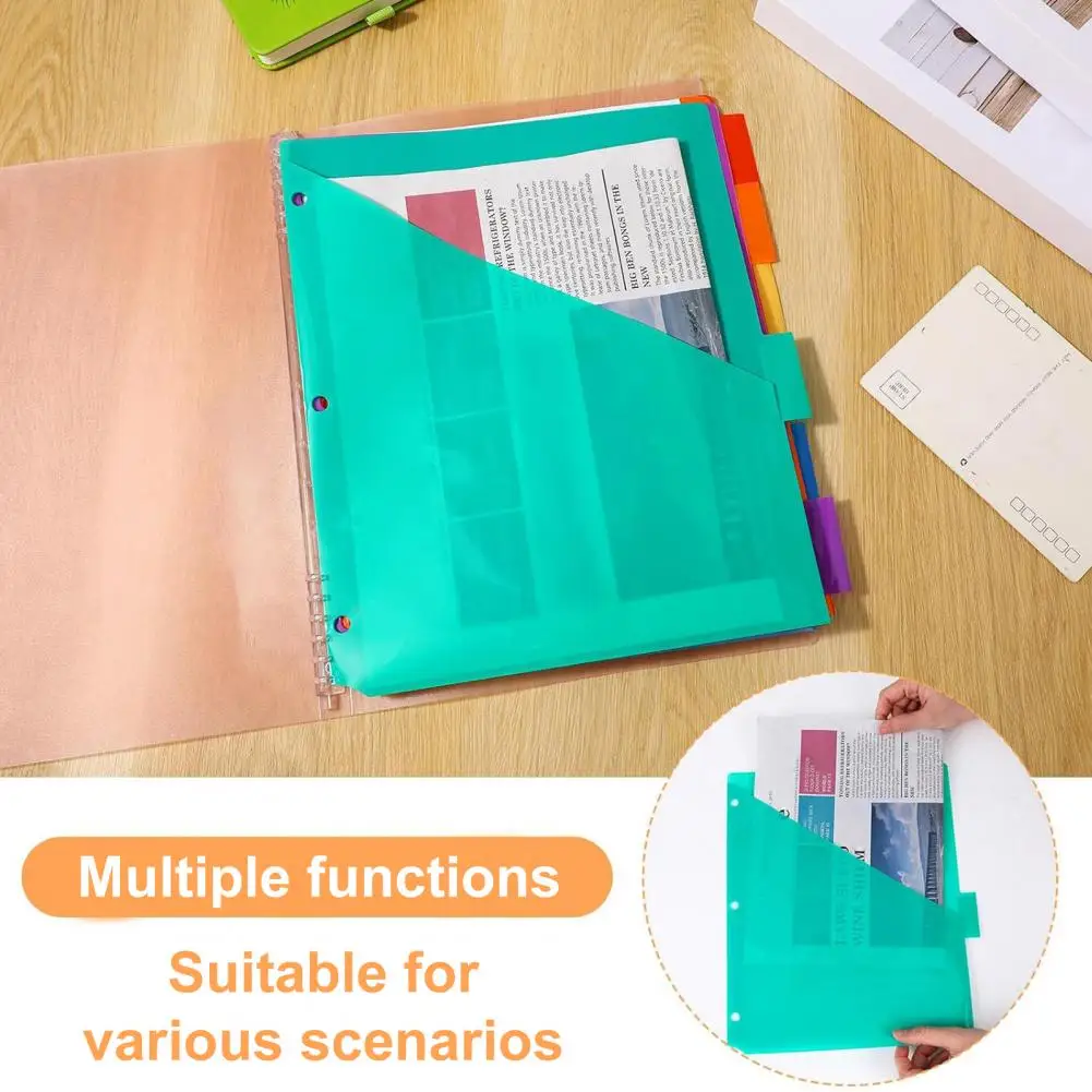 

School Binder Accessories Colorful Tab Binder Dividers with Pockets for Easy Organization 8 Pack Workbook Divider for School