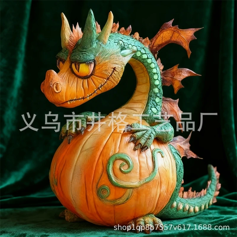 

Pumpkin Dragon Guardian Ornament Gothic Figurine Halloween Table Centerpiece Home Decor For Kids And Adults Holiday Gift