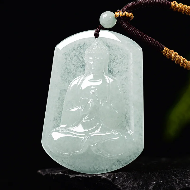 Natural Burmese A-grade Jade Dairi Tathagata Pendant Zodiac Sheep Monkey Guardian Bodhisattva Male Female Spiritual Jewelry