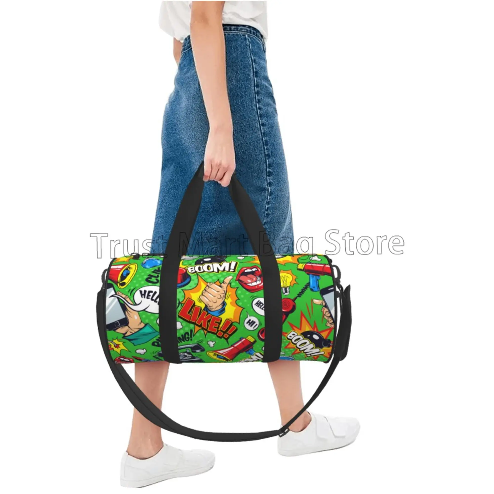 Cool Graffiti Print Travel Duffel Bag Multipurpose Waterproof Durable Handbags Weekender Overnight Bags for Sports Gym Yoga