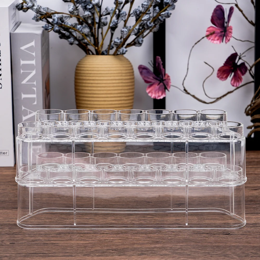 11.5x3x3.3inc Clear Storage Rack Craft Paint Organizer Holds 15 Each for Acrylic Paints/accents/glitter Glues Storage Container