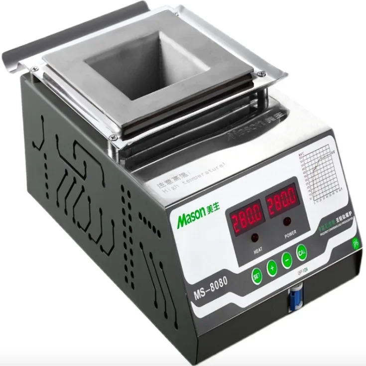 MS-8080 Loodvrije Soldeer Pot Slimme Digitale Display 400W Melt Tin 2.1Kg Temperatuur Verstelbare Vierkante Smelten Tin oven