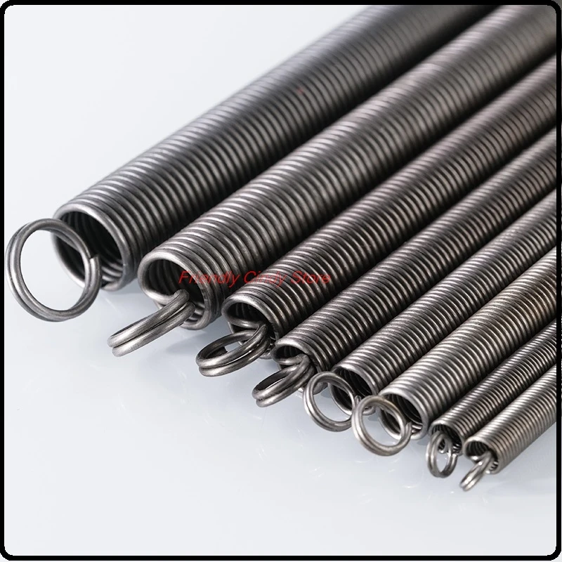 2PCS Spring Steel Tension Spring Closed Loop Double Loop 1.6mm Wire Dia, Outer Dia 10/12/13/16/18/20mm, Length 30-300mm.