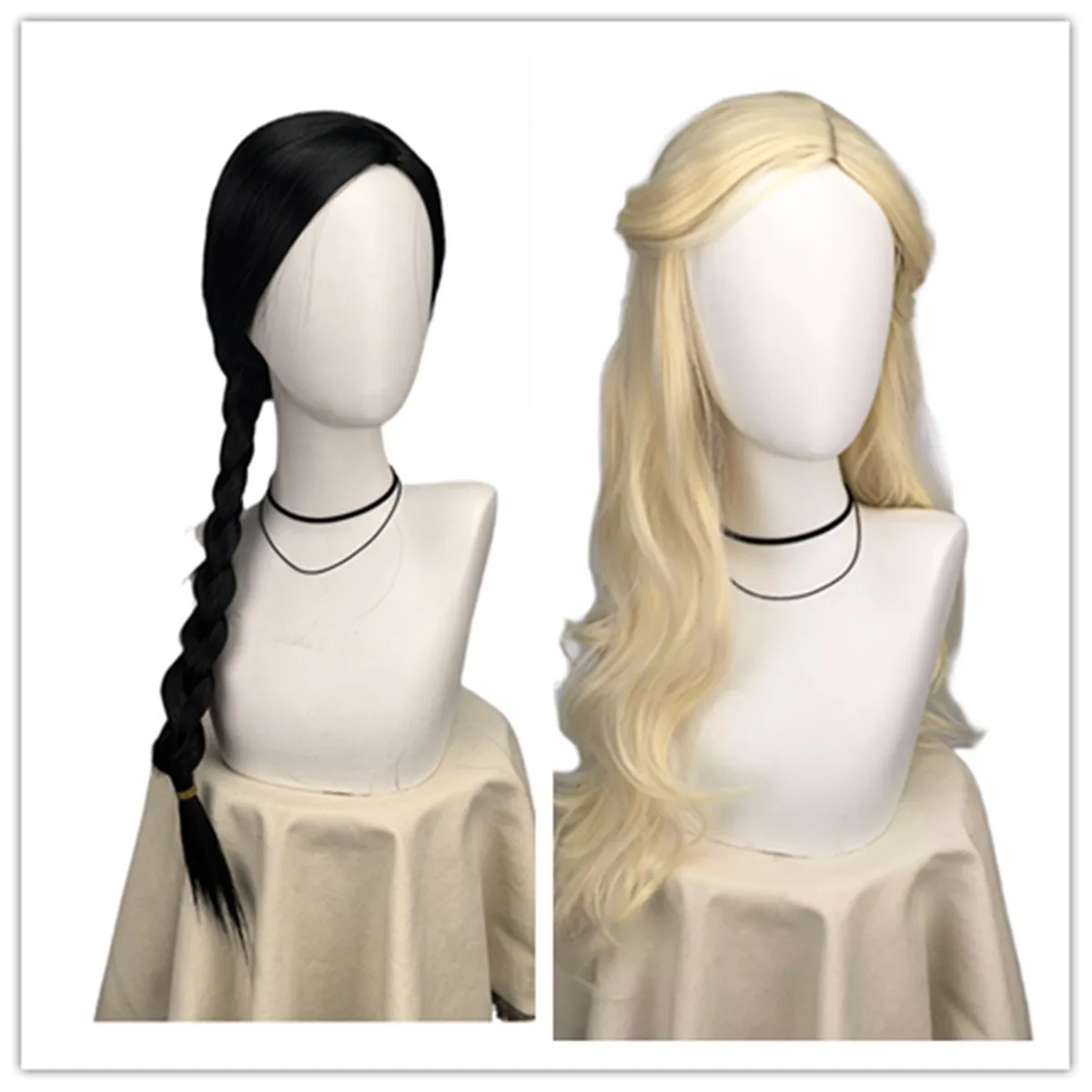 Braided Witch Long Black Wig for Women Movie Halloween  Blonde Witch Costume Wig Platinum BlondeWitch Wigs Costume Party Cosplay