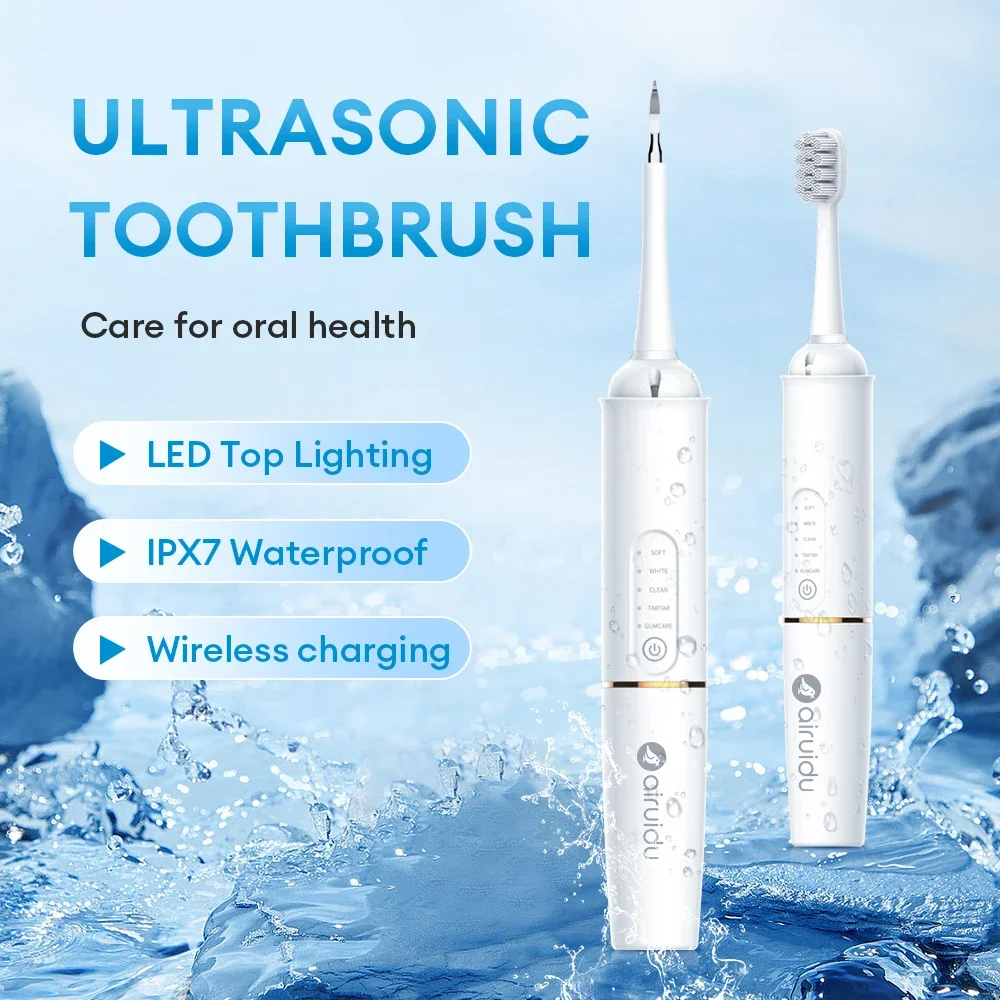 

Deep Clean Advanced Ultrasonic Toothbrush with LED Light & Wireless Charging - Travel-Friendly Oral Care Essential Cleaning Tool