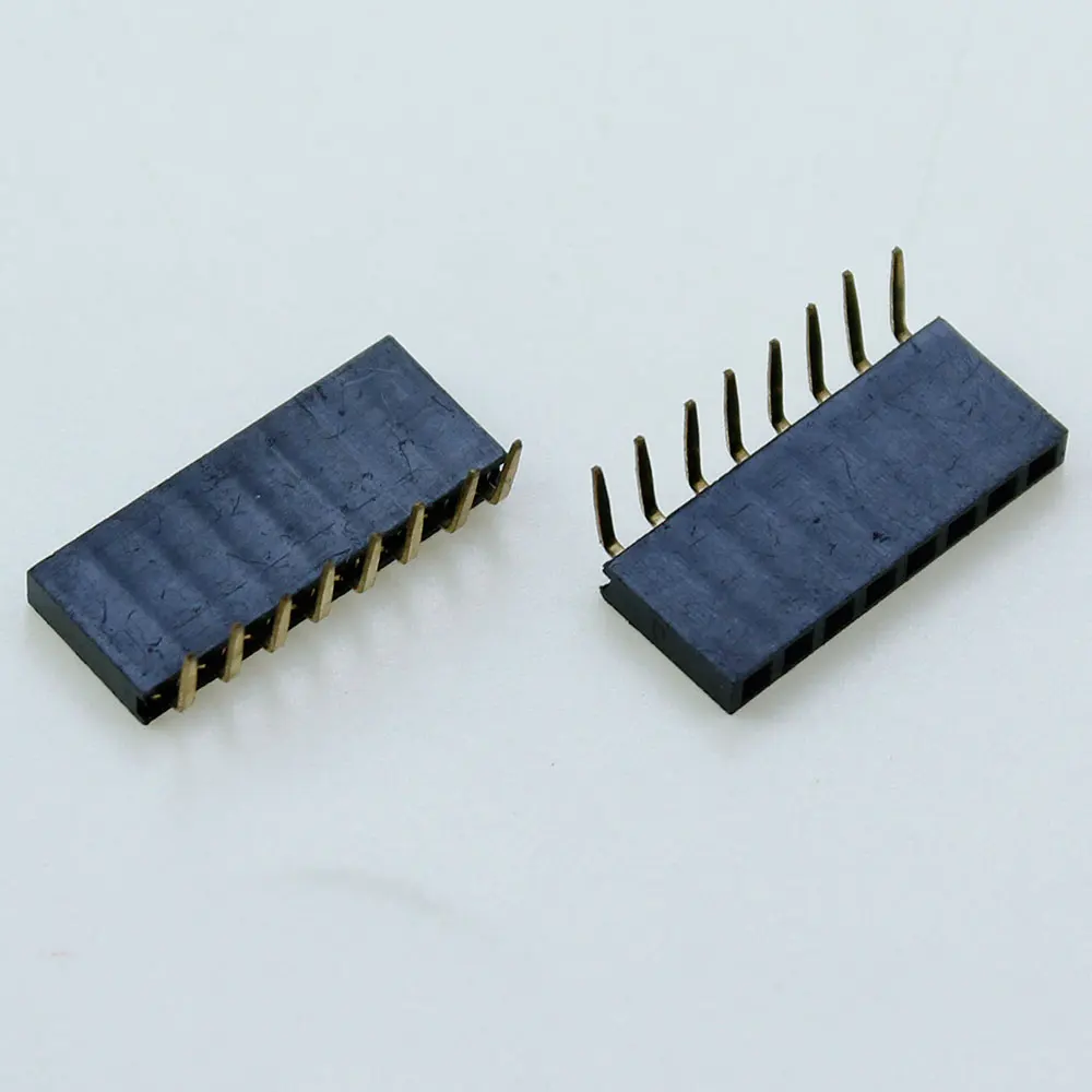 10 Uds. Conector hembra doblado de 90 grados de una sola fila paso 2,54mm 1*2P 3P 4P 5P 6P 7P 8P 9P 10P 20P 40Pin