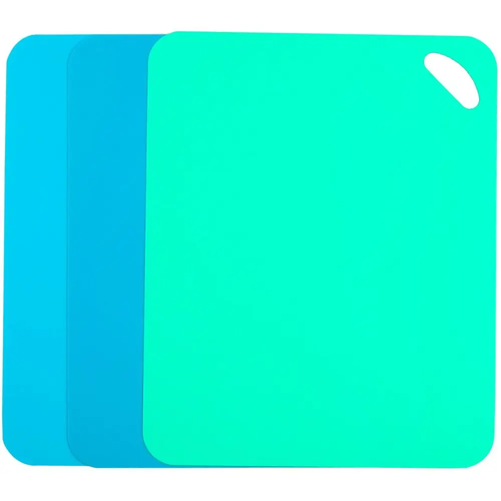Tapetes de Corte Flexibles de Plástico para Cocina, Juego de 3 Tablas de Cortar con Código de Color, Lámina de Tabla de Cortar para Cocinar, Aptas para Lavavajillas