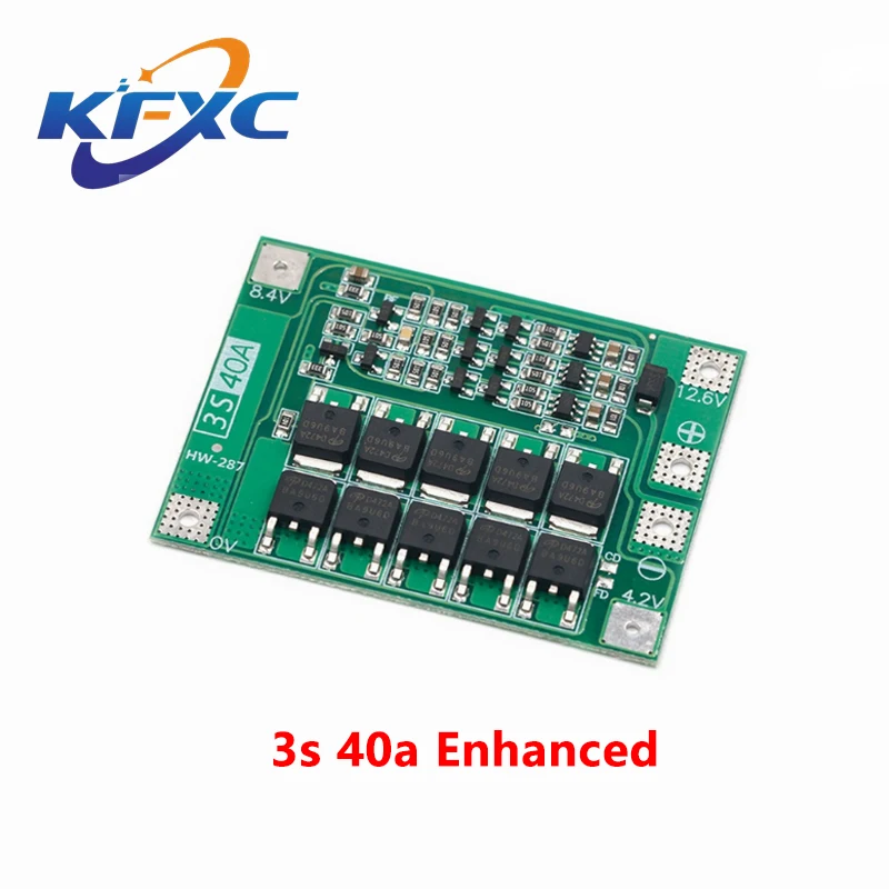 3S/4S 40A Li-ion Lithium Battery Charger Protection Board 18650 BMS For Drill Motor 11.1V 12.6V/14.8V 16.8V Enhance/Balance