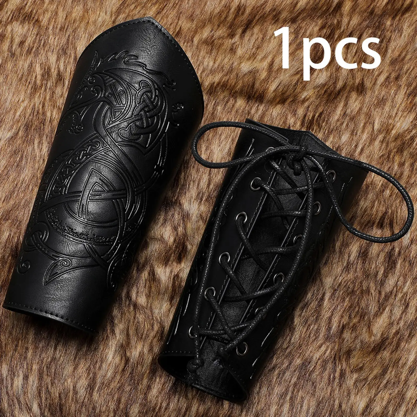 Armschutz im mittelalterlichen Stil, PU-Leder, Armschiene, Retro-Ritterstulpe, Handgelenkschutz für Cosplay und Bühnenauftritte