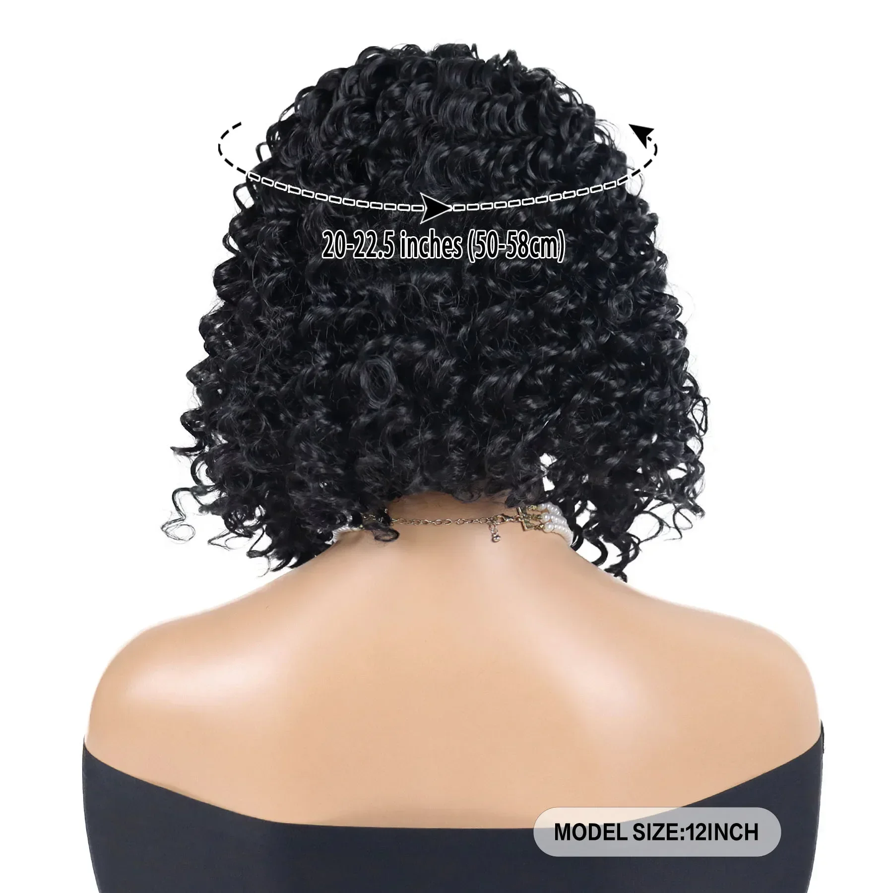 Premium synthetische Stirnband Perücken für Frauen Afro lockige Perücke kurze schwarze Haare volle Perücken Wasserwelle Frisuren weibliche Ersatz Perücke