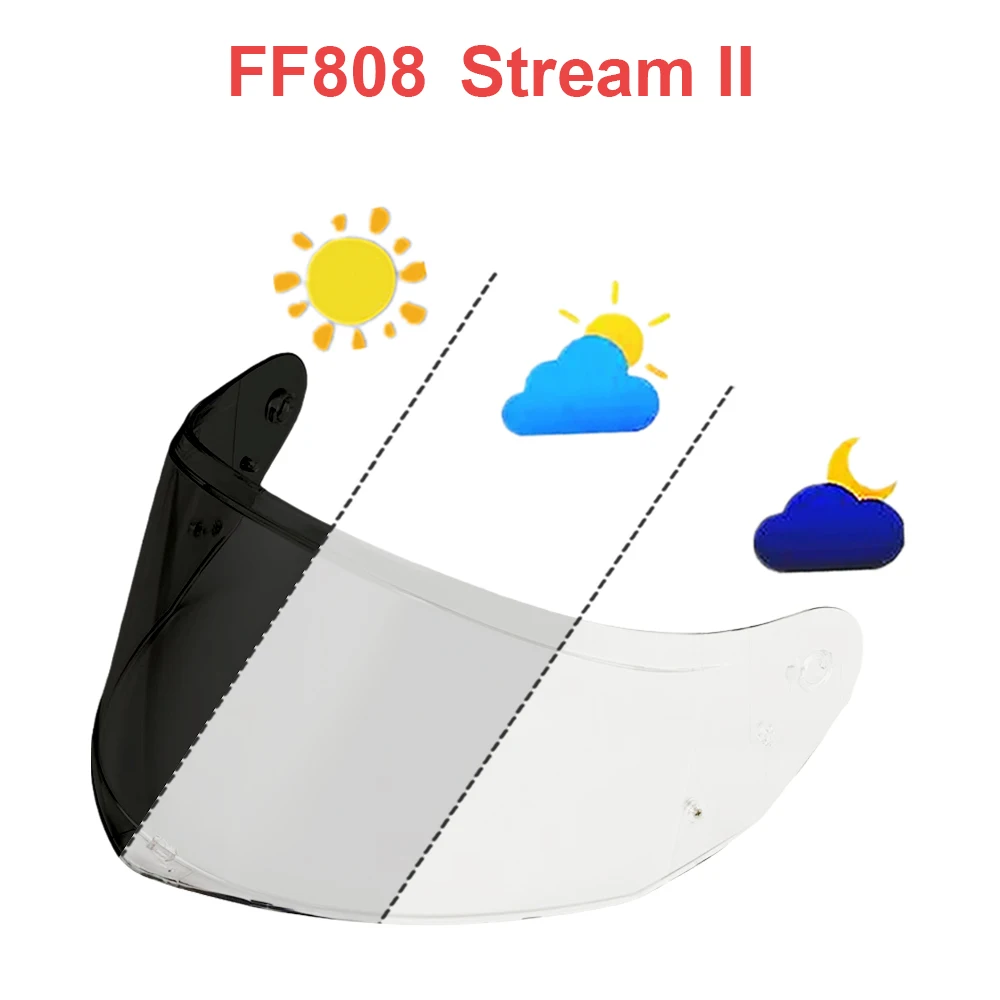 

FF808 Photochromic Visor for LS2 Stream II Helmet Face Shield Visière Moto Optimal Clarity UV Protection Coating Replacement