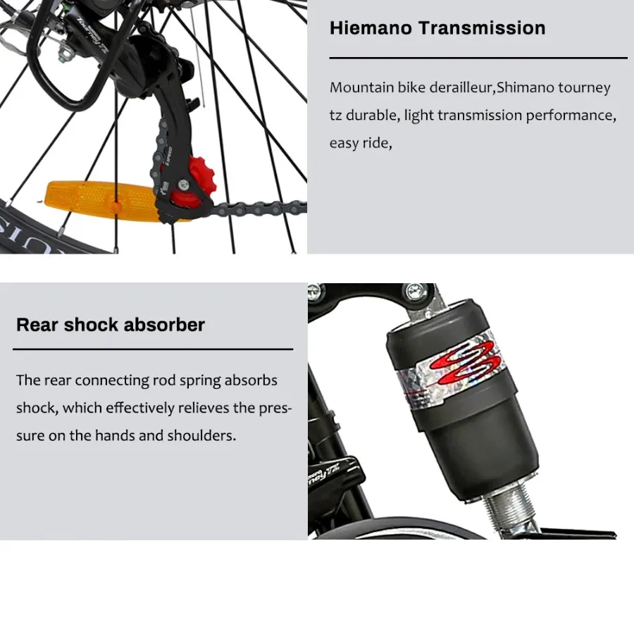 ALTRUISM H6 دراجة جبلية ذات تعليق كامل مقاس 26 بوصة - 21 سرعة Shimano MTB مع فرامل قرصية مزدوجة وإطار فولاذي للبالغين #3