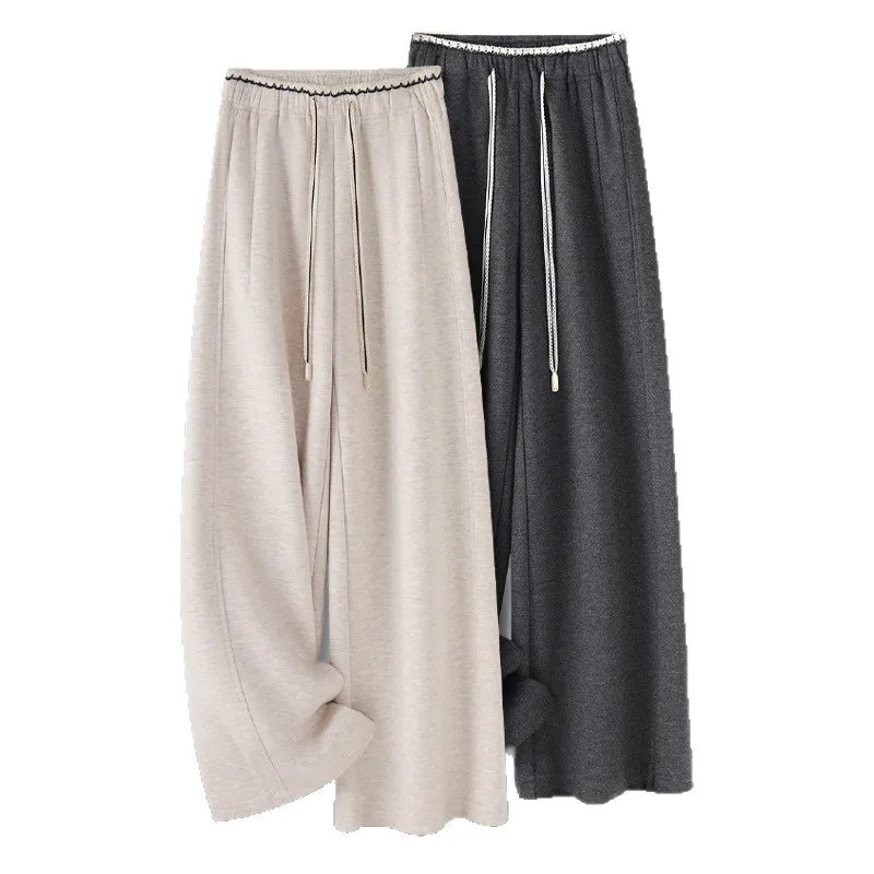 سراويل كسولة للنساء والشتاء، تصميم ثنيات أنيق، تغطية الورك، التخسيس، سراويل كاجوال مستقيمة الساق