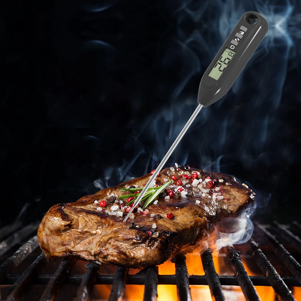 Digital Meat Food Thermometer for Candy, Milk, BBQ Cooking, Probe Instant Read Thermometer for Pork, Chicken Beef Temperature