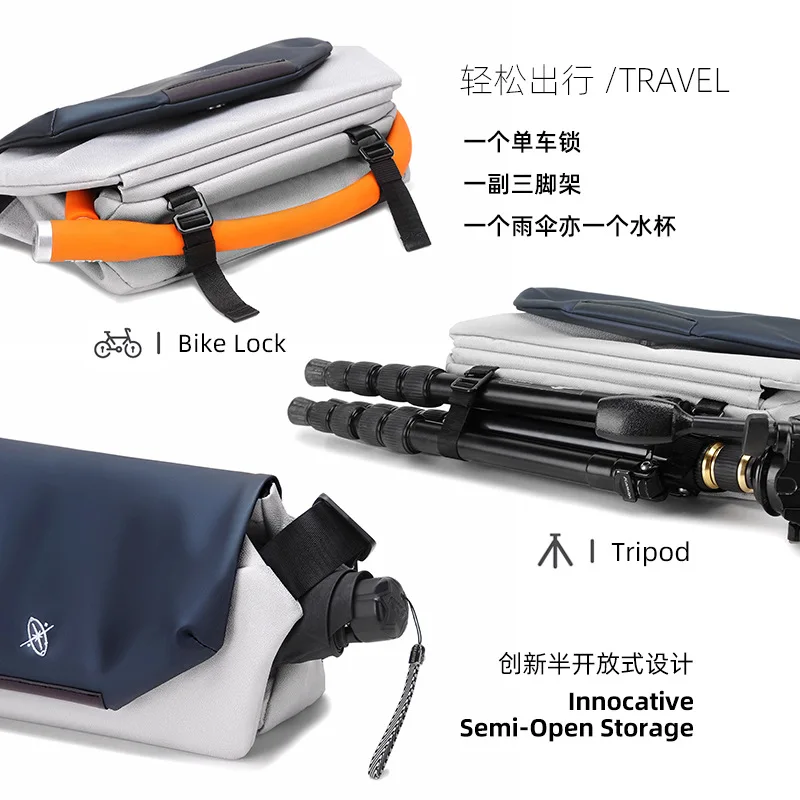 Messenger Bag for Nintendo Switch Shoulder Bag for iPad Steam Deck Magnetic Buckle Versatile Semi-Open Storage & Tripod Straps