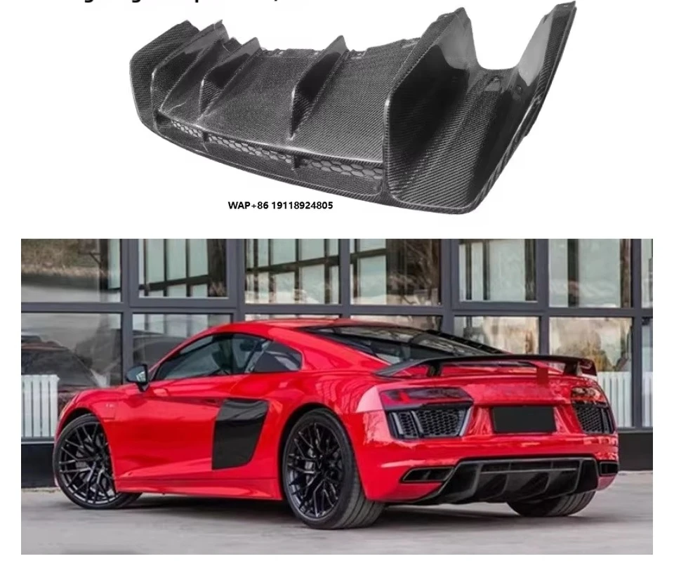 

New Modern Carbon Fiber Rear Lip Spoiler for R8 Tail Bumper Diffuser with Shovel Surround Front Car Restoration Accessory