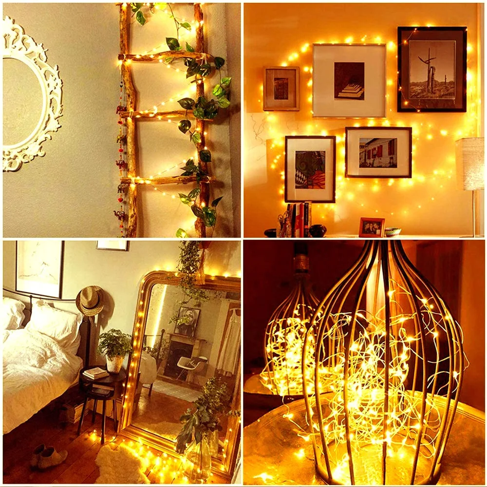 Garland Led Fairy Lights Copper Wire String 1/2/5/10M Holiday Outdoor Lamp For Christmas Tree Wedding Party Decoration