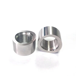 2 pezzi SS304 elementi di fissaggio per saldatura dentellati, raccordo per tubo di scarico dado a vite curvo per sensore O2, OD26 * 17mm, universale M18 * 1.5