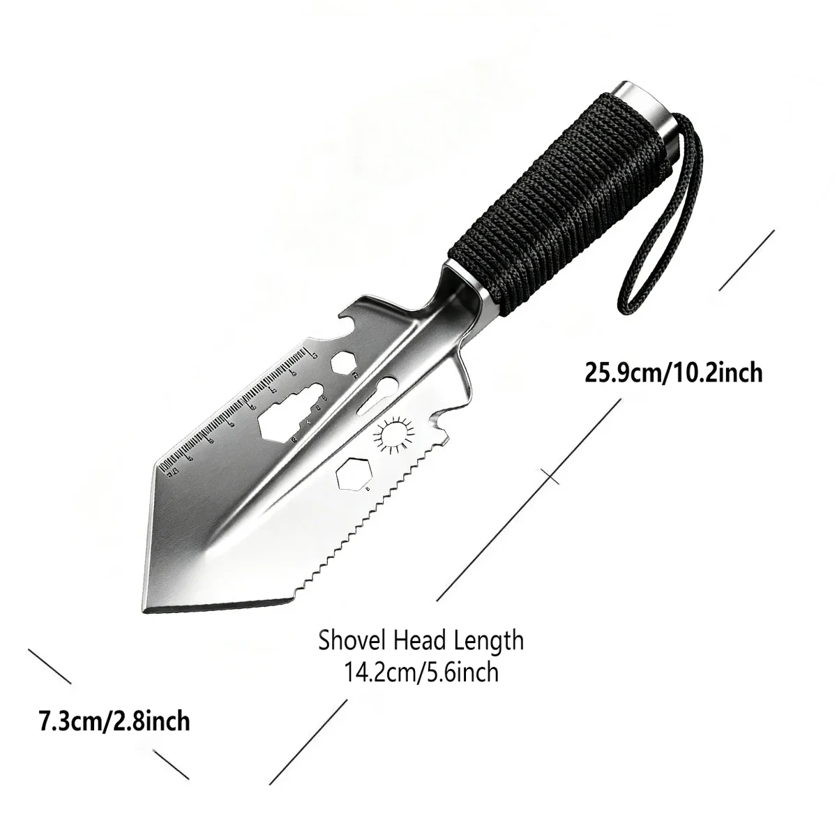 Portable Camping Engineer Shovel Outdoor Stainless Steel Multi-functional Tool Small Hand Shovel Field Survival Emergency Shovel