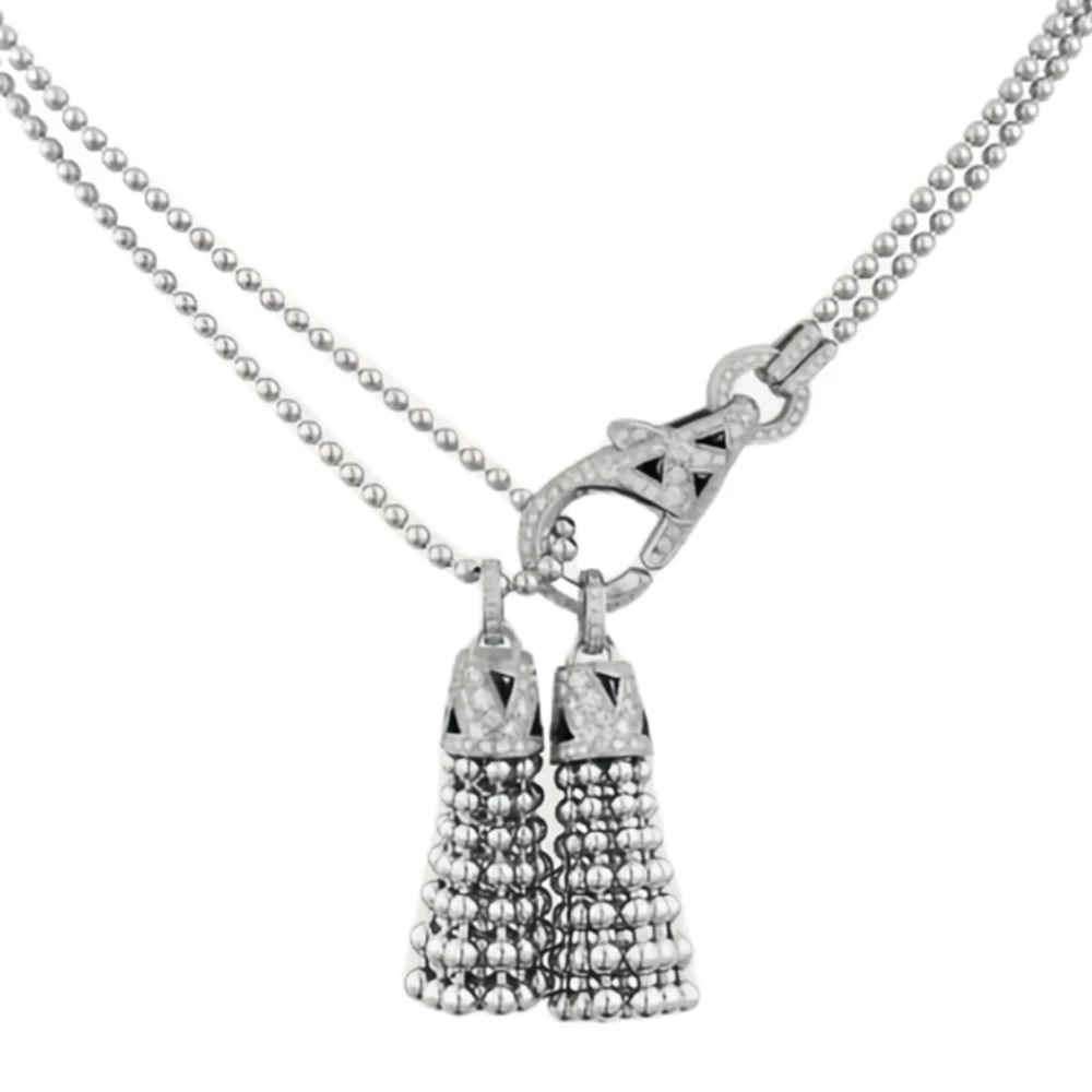 

Ожерелье из 100% настоящего стерлингового серебра 925 пробы, бусины, кисточки, черный леопардовый принт, подвеска в виде пятен, женские ювелирные изделия в стиле пантеры