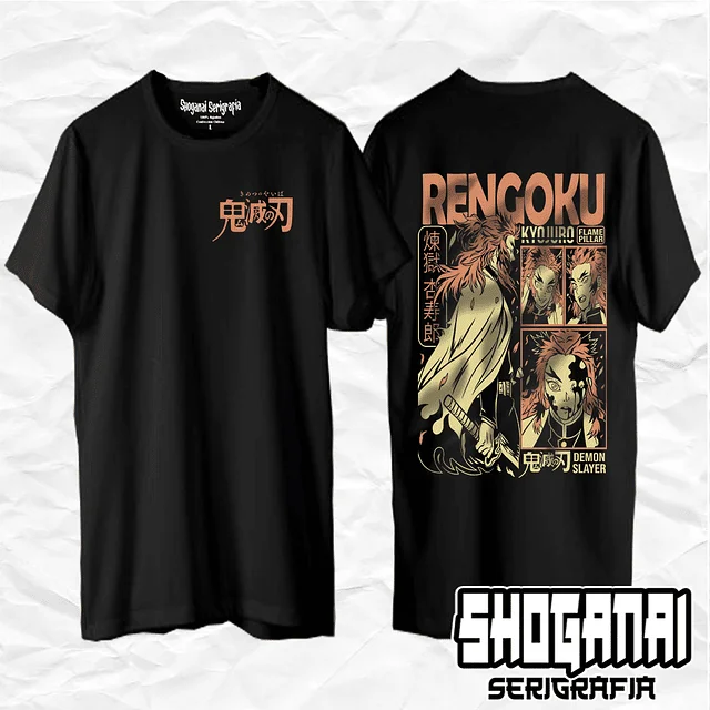 Kyojuro Rengoku - Kimetsu No Yaiba Demon Slayer Unisex Anime T-Shirt 100% Cotton Manga Tee