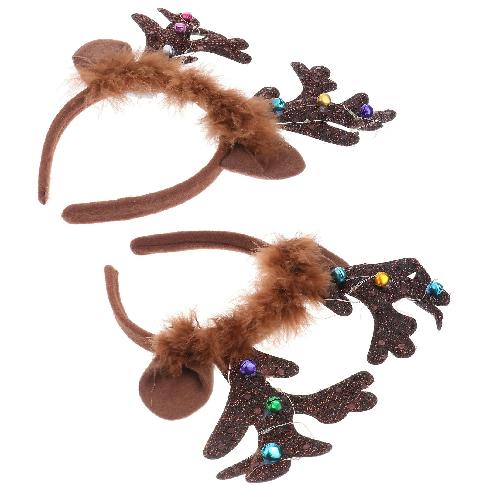 

2 шт. светящиеся рождественские ободки для волос в виде оленьих рожьёв для празднования Рождества, светящиеся украшения в виде оленьих рогов, светящиеся повязки на голову