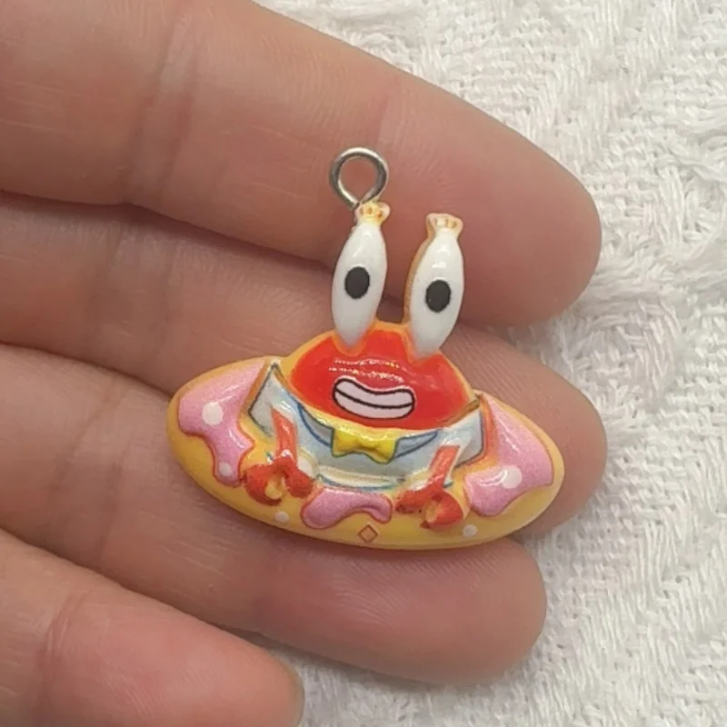 10pcs cartoon resin pendant, DIY jewelry making earrings, keychain accessories view 2