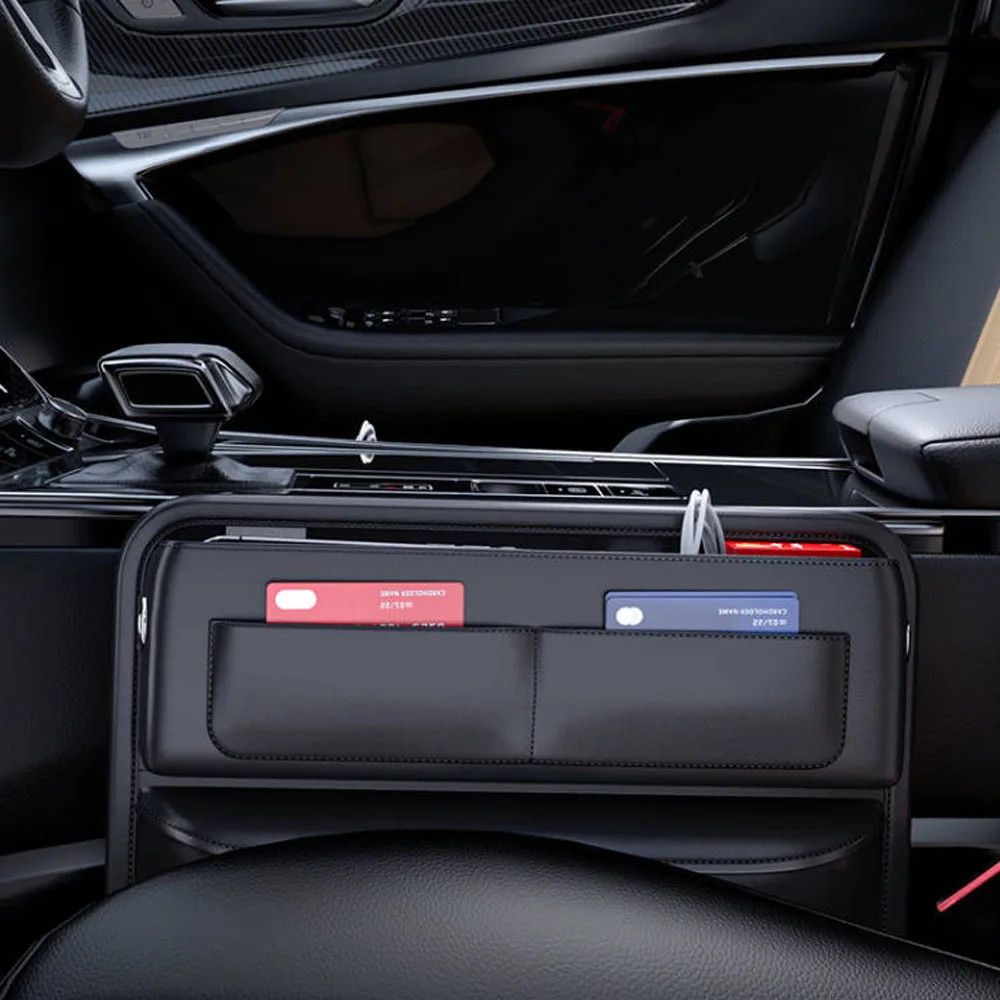 Universal Interior Accessories Car Seat Crevice Storage Bag Car Stowing Tidying Center Console Armrest Hidden Box PVC PU Leather