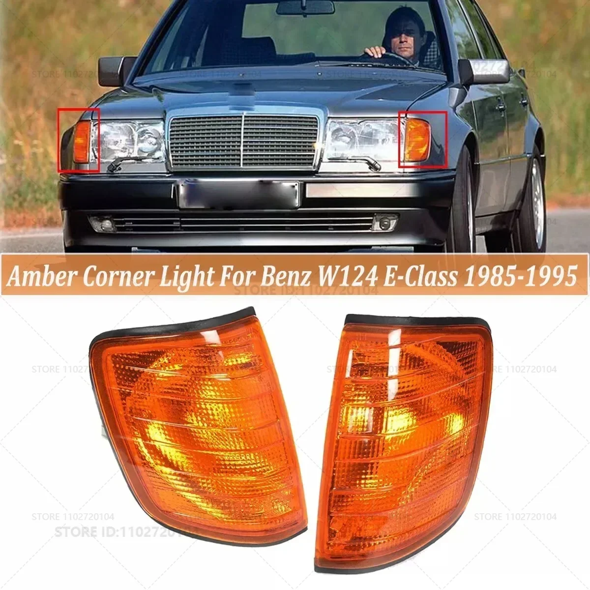 For 1985-1995 Mercedes-Benz E300/320/420/500, 300/400/500E Cornering Lamps Signal 1248260043 1248260143 1248260743 1248260843