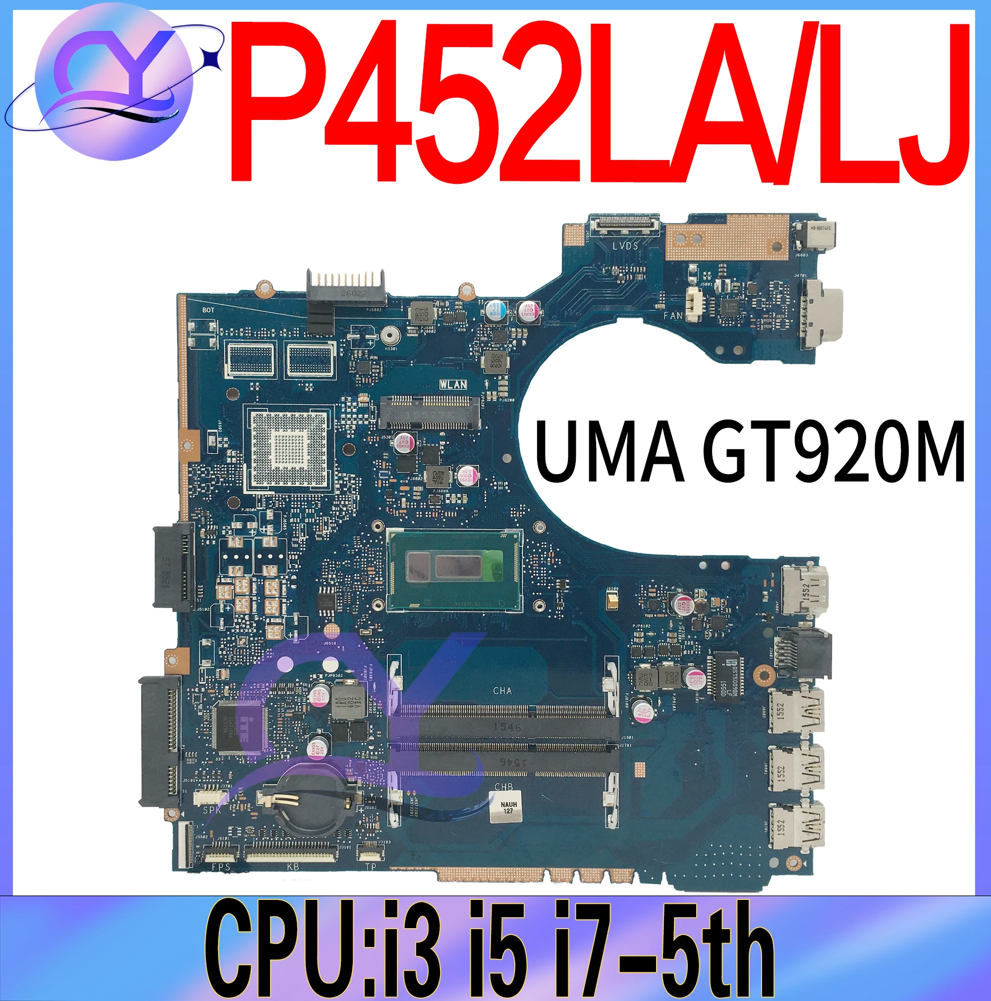 P452LA Mainboard For ASUS P452L P452LJ PE452LA PRO452LA PRO452LJ PX452LJ PX452LA PE452LJ Laptop Motherboard With i3 i5 i7-5th