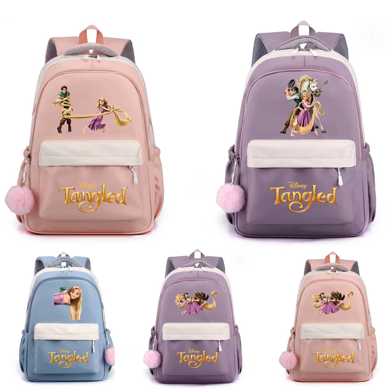 

Tangled Rapunzel Princess Cute Cartoon Backpack Teenager Kids Fashion Male Female Student School Bag Waterproof Knapsack Mochila