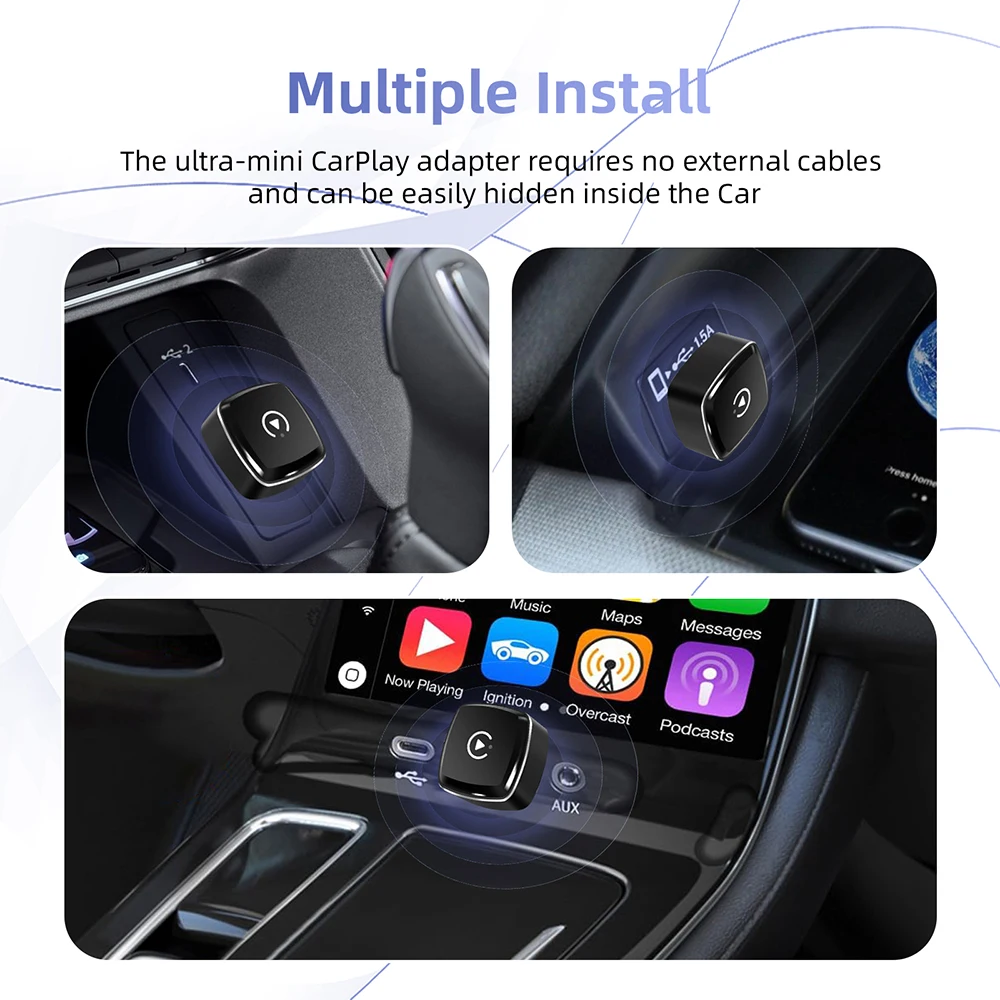 جديد لاسلكي CarPlay أندرويد محول السيارات USB دونغل الذكية صندوق صغير التوصيل والتشغيل العالمي لشركة فولكس فاجن تويوتا نيسان هوندا فورد بنز #5