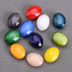 10 stücke ovale Form 12x9mm undurchsichtige facettierte Glas lose Perlen für Schmuck machen DIY Handwerk Ergebnisse