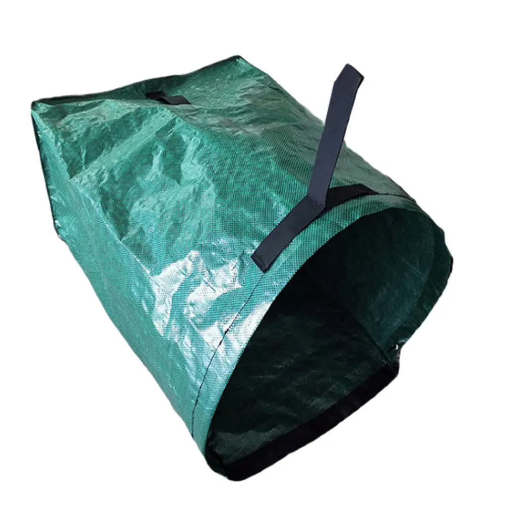 Leaf Trash Bag Large Capacity Lawn Gardening Branches Leaves Cleaning Pouch Outdoor Waste Tote Container Green