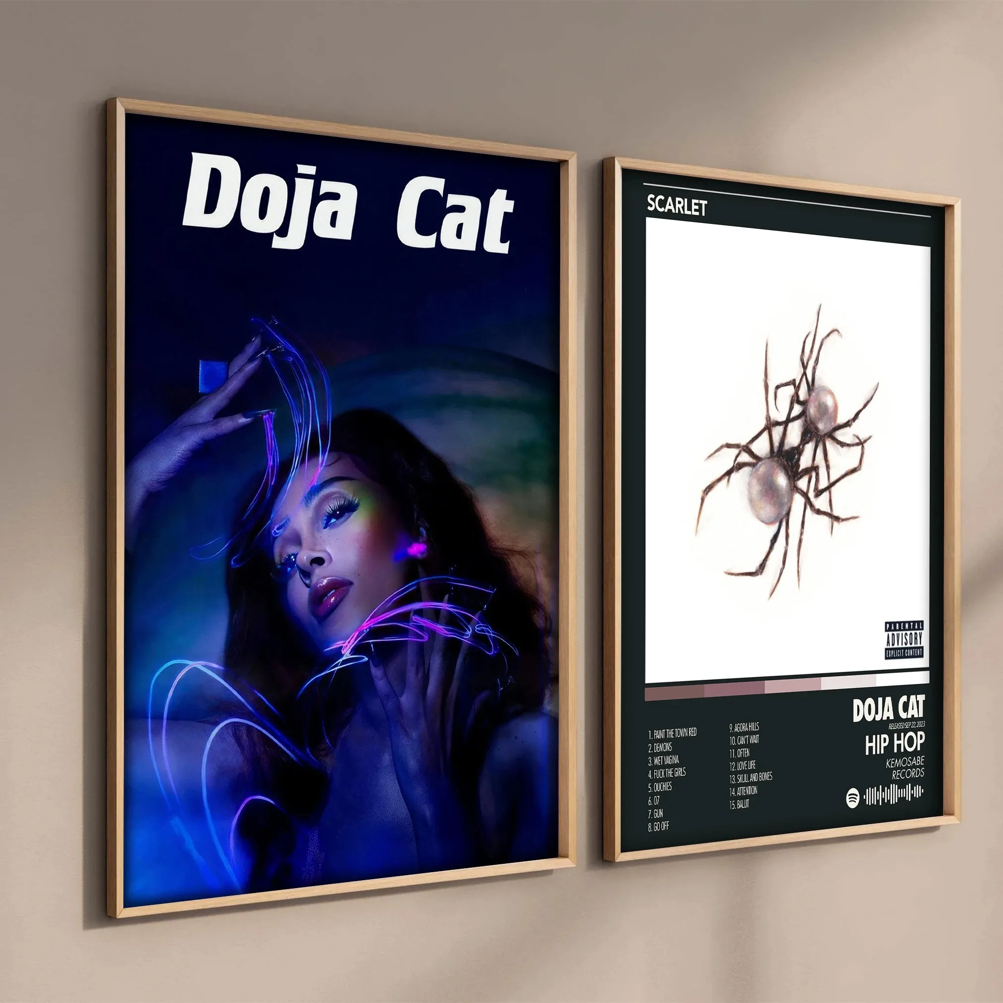 Popular American female singer Doja Cat latest music album Scarlet cover poster home Decoration Canvas Print Painting Wall Art