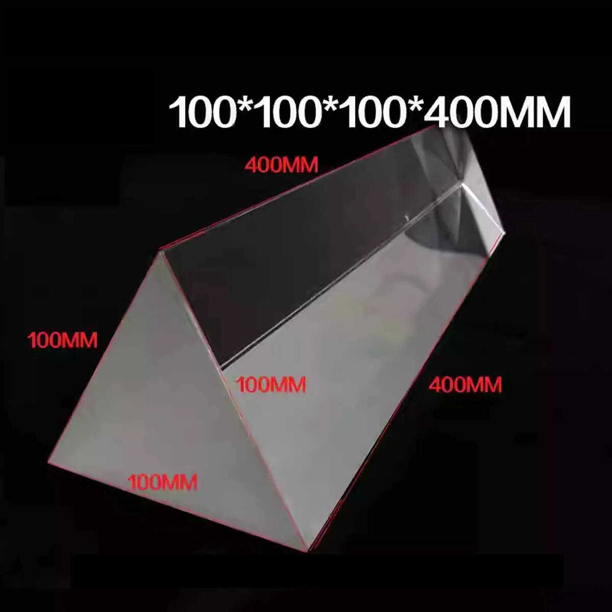 Super Large 100x100x400mm triangular Prism Photography Light Effect Prop Rainbow Science Experiment Visual Aid for Popularizatio